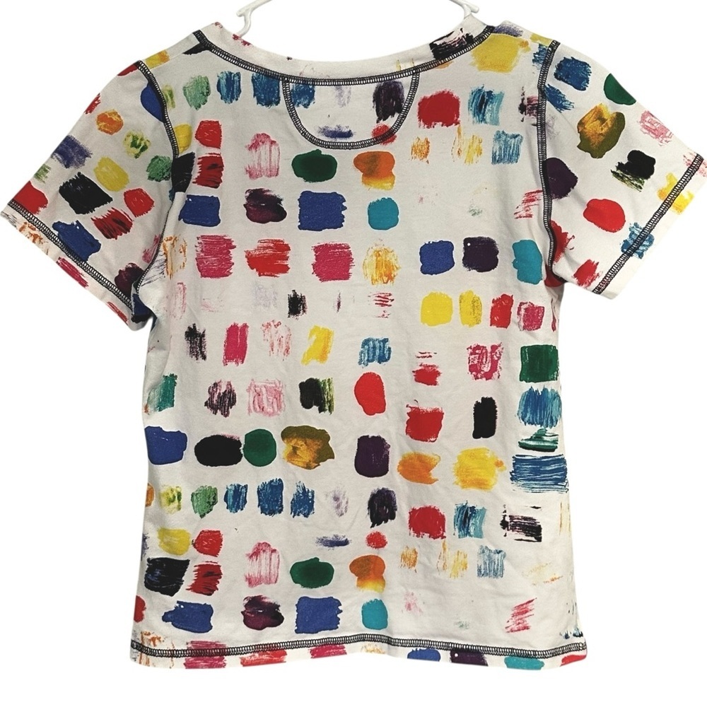 Ken Done Gallery Colorful Abstract Print V-Neck Top Exam Print Artwork 2017 M - Picture 6 of 8